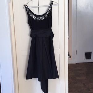 Party dress! Black taffeta skirt, embellished top